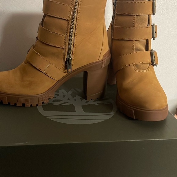 Women's Tan Buckle Strap Boots - Picture 4 of 5